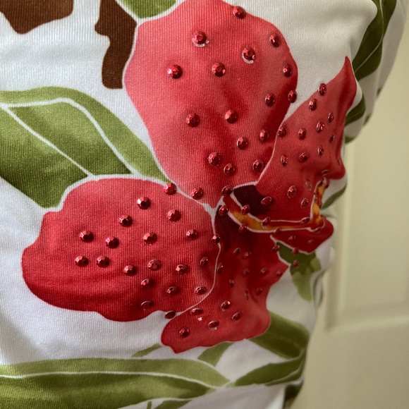 Floral Print w Embellishments Bathing Suit - Picture 5 of 16